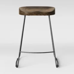 Hull Low Back Wood/Metal Counter Height Barstool - Threshold™ -Home Living GUEST 040349e4 7c2c 4c7a 9366 ac2e6b508b93