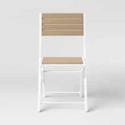 Bryant 4pk Faux Wood Folding Patio Bistro Chairs - White/Light Wood - Threshold™ -Home Living GUEST 048e3749 da5e 4a40 8226 5119b7660d58