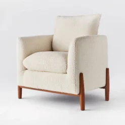 Elroy Faux Shearling Accent Chair With Wood Legs - Threshold™ Designed With Studio McGee 23 Elroy Faux Shearling Accent Chair With Wood Legs - Threshold™ Designed With Studio McGee -Home Living GUEST 04c043ac 4db5 4a26 96a6 5859589608e8