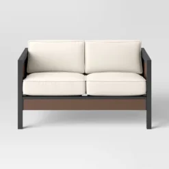 Bryant 2pc Faux Wood Patio Loveseat & Coffee Table - Gray/Natural - Threshold™ -Home Living GUEST 05b58bcc 6055 4060 86c3 573372c6e051