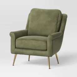 Carmine Luxe Arm Accent Chair With Brass Legs - Threshold™ -Home Living GUEST 0a0e1322 21c7 4dc3 944f a24457b8a83e