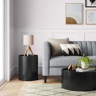 Manila Cylinder Drum Accent Table - Threshold™ 1 Manila Cylinder Drum Accent Table - Threshold™