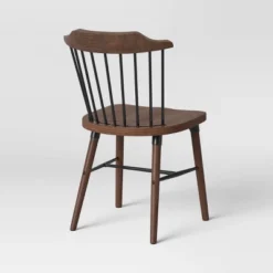 Delway Curved Back Mixed Material Dining Chair Walnut - Threshold™ -Home Living GUEST 0d2d8049 ce91 4666 9215 7046a869d02c