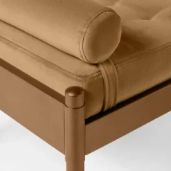 Bolster Tufted Bench Beige - Threshold™ Designed With Studio McGee: Velvet Upholstery, Powder-Coated Steel Legs, 225lb Capacity -Home Living GUEST 0fe196f3 6717 4be8 84d9 6f75facc99ad
