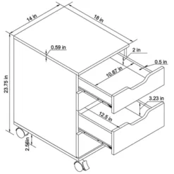 Loring Rolling Cabinet White - Threshold™: Mobile Office Furniture Set With Drawers -Home Living GUEST 116250cb fce7 48db a615 3ff849376733