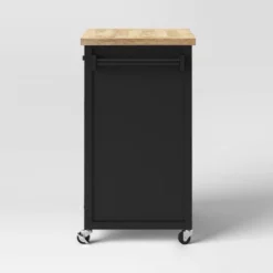 Windham Wood Top Kitchen Cart - Black - Threshold™ -Home Living GUEST 1cdd1e03 5571 4873 a483 1e00574e2a6f