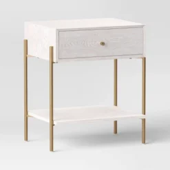 Natural Luxe Accent Table Off-White - Threshold™ -Home Living GUEST 1f1e1916 28a3 49ca b089 317f9fd81601