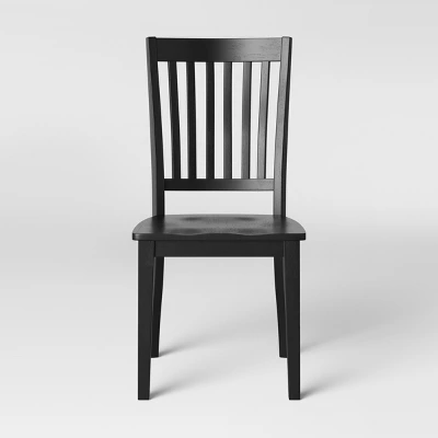 2pk Holden Slat Back Dining Chair Black - Threshold™ 2 2pk Holden Slat Back Dining Chair Black - Threshold™ - Image 2