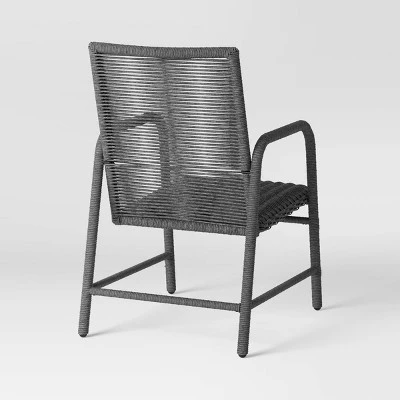 2pc Granby Padded Wicker Outdoor Patio Dining Chairs Arm Chairs Gray - Threshold™ 4 2pc Granby Padded Wicker Outdoor Patio Dining Chairs Arm Chairs Gray - Threshold™ - Image 4