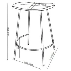 Clarkston Metal Counter Height Barstool With Upholstered Seat - Threshold™ Designed With Studio McGee -Home Living GUEST 23096c73 19b3 49a1 aee5 9efbd5fdbbf1