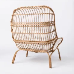 Wicker & Metal Outdoor Patio Chair, Egg Chair Natural - Threshold™ Designed With Studio McGee -Home Living GUEST 28382aa6 dee2 4001 9b12 305562e94096
