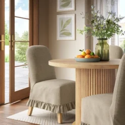 Rounded Back Slipcovered Dining Chair With Ruffle - Threshold™ 30 Rounded Back Slipcovered Dining Chair With Ruffle - Threshold™ -Home Living GUEST 30362ace ce07 4d5e 9dde 26ff1115dcf8