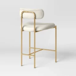 Orion Luxe Backed Counter Height Barstool With Brass Legs Gray Velvet - Threshold™ -Home Living GUEST 33b10d11 4ac6 416d b941 181159cfc112