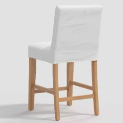 Nazanin Slipcover Counter Height Barstool Twill White - Threshold™ -Home Living GUEST 39492191 5298 4370 b788 c7150e0059c3