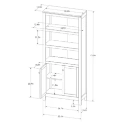 72" Carson 5 Shelf Bookcase With Doors - Threshold -Home Living GUEST 3a1f8290 d158 40aa b1f4 5779b61cc696