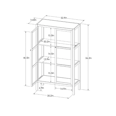 56.2" Hadley Library Cabinet With Glass Shell White - Threshold™ 5 56.2" Hadley Library Cabinet With Glass Shell White - Threshold™ - Image 5