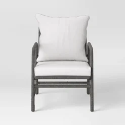 2pc Granby Padded Wicker Outdoor Patio Chairs, Club Chairs Gray - Threshold™ -Home Living GUEST 3ba891a6 622d 4fa9 823b 94a0435a9913