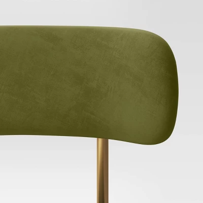 Orion Luxe Dining Chair With Brass Legs Olive Green Velvet - Threshold™ 4 Orion Luxe Dining Chair With Brass Legs Olive Green Velvet - Threshold™ - Image 4