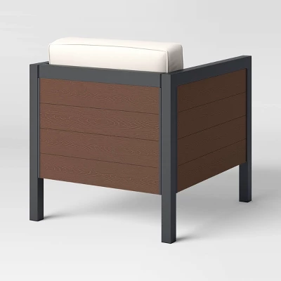 Bryant 2pk Faux Wood Patio Club Chairs - Gray/Natural - Threshold™ 2 Bryant 2pk Faux Wood Patio Club Chairs - Gray/Natural - Threshold™ - Image 2