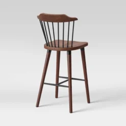Delway Curved Back Mixed Material Counter Height Barstool Walnut - Threshold™ -Home Living GUEST 3e53f265 ac14 41e9 bdd1 5f971bc1bb5a