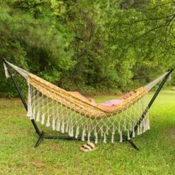 10' Bryant T-Spun Fringe Outdoor Fabric Hammock Dark Yellow - Threshold™: Weather-Resistant, No Stand -Home Living GUEST 3fb5a97c 71c7 4667 adb8 4f45effef8ee