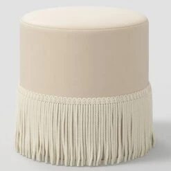 Fringe Drum Ottoman In Velvet - Threshold™ -Home Living GUEST 44d6619a d9ab 49a8 8ac7 060286835bef