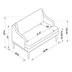Howell Upholstered Loveseat With Wood Base Cream - Threshold™ Designed With Studio McGee -Home Living GUEST 49bac997 07ea 4d46 a3ce fa8944e0678d