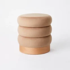 Clarkdale Channel Tufted Ottoman With Wood Base - Threshold™ Designed With Studio McGee -Home Living GUEST 49c40f06 ce24 490b b665 fce10ad00f8a