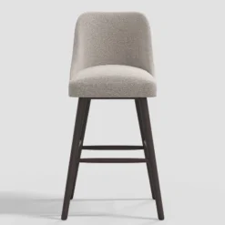 Geller Modern Counter Height Barstool Gray Boucle - Threshold™: Upholstered, Rubberwood Frame, 250lb Capacity