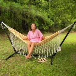 10' Bryant T-Spun Fringe Outdoor Fabric Hammock Dark Yellow - Threshold™: Weather-Resistant, No Stand -Home Living GUEST 514a9aac 23e8 45d5 9e5e 598ad541f69c