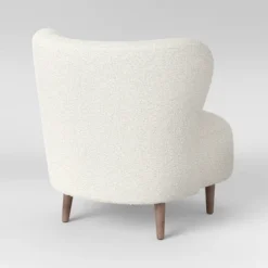 Maxton Modern Faux Sherling Wingback Chair White - Threshold™ -Home Living GUEST 51fa4292 baf8 4dab bb54 e98087186e68