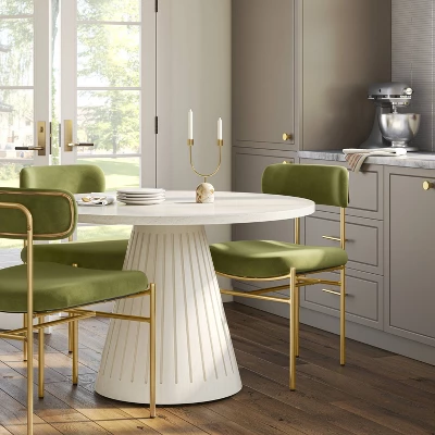 Orion Luxe Dining Chair With Brass Legs Olive Green Velvet - Threshold™ 1 Orion Luxe Dining Chair With Brass Legs Olive Green Velvet - Threshold™