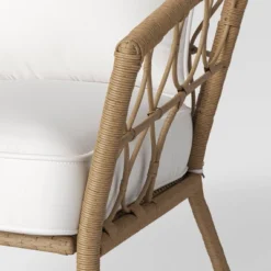 Steel And Wicker Britanna Rust Resistant Outdoor Patio Loveseat Arm Chair Light Brown - Threshold™ -Home Living GUEST 563b4527 c78c 4102 9cc8 ac7c160cac78