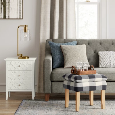 Buffalo Plaid Stool Blue - Threshold™ 1 Buffalo Plaid Stool Blue - Threshold™