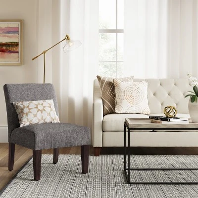 Quincy Basic Slipper Chair Charcoal - Threshold™ 1 Quincy Basic Slipper Chair Charcoal - Threshold™