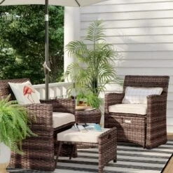 Halsted 5pc Wicker Small Space Patio Furniture Set - Threshold -Home Living GUEST 5b71274d a892 473e 8f50 3fb3df26fbd6