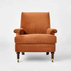 Mercer Rolled Upholstered Armchair With Casters - Threshold™ Designed With Studio McGee -Home Living GUEST 5b8006c9 6eb5 41c9 8e51 66c27cddb0c1