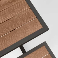 Bryant Faux Wood Rectangle Patio Picnic Table - Gray/Natural Wood - Threshold™ -Home Living GUEST 61163d69 eb47 45b7 8fe5 b465c4217b59