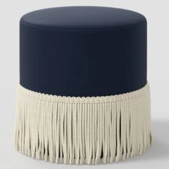 Fringe Drum Ottoman In Velvet - Threshold™ -Home Living GUEST 68f1f4fb 90a4 4f56 b1f4 a7da5ce6bff4