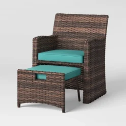 Halsted 5pc Wicker Small Space Patio Furniture Set - Threshold -Home Living GUEST 6c98a51f 7020 4c1a ae2d db726576d1ba