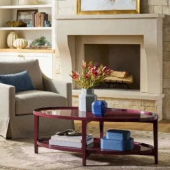 Coffee Table Lacquer Finish Dark Red - Threshold™ Designed With Studio McGee