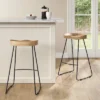 Hull Low Back Barstool Wood/Metal - Threshold