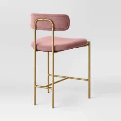 Orion Luxe Backed Counter Height Barstool With Brass Legs Blush Velvet - Threshold™ 5 Orion Luxe Backed Counter Height Barstool With Brass Legs Blush Velvet - Threshold™ -Home Living GUEST 6fae67b2 b02e 4960 846e d794af26c1cf