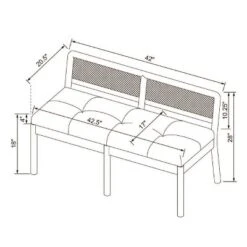 Woodspring Caned Back Bench Dark Walnut/Cream - Threshold™ Designed With Studio McGee -Home Living GUEST 72e83eee 470b 4541 b993 8dc785fc090c