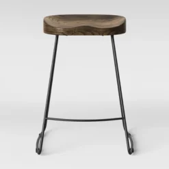 Hull Low Back Wood/Metal Counter Height Barstool - Threshold™ -Home Living GUEST 8052f369 813c 40b6 b5ad 0430ec8d2b7a
