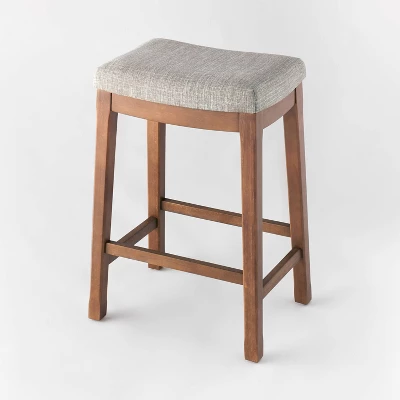 Candor Wood And Upholstered Saddle Counter Height Barstool - Threshold™ 3 Candor Wood And Upholstered Saddle Counter Height Barstool - Threshold™ - Image 3