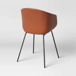 Mossman Faux Leather Tub Dining Chair Brown - Threshold™ -Home Living GUEST 8275af96 b1d8 4109 a7e2 1c34671304b3