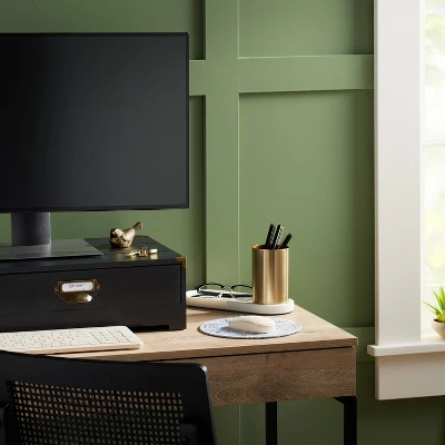 Monitor Stand Black Wood - Threshold™ 1 Monitor Stand Black Wood - Threshold™