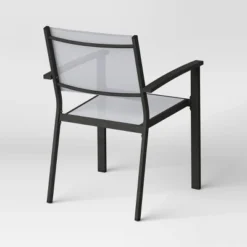 2pc Ryegate Weathered Teak Sling Outdoor Patio Dining Chairs Arm Chairs Gray - Threshold™ -Home Living GUEST 84955e75 3ec0 44c5 927e db67c16c3cae