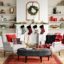 Buffalo Plaid Stool Blue - Threshold™ 6 Buffalo Plaid Stool Blue - Threshold™ -Home Living GUEST 85b36ccb d023 4ffd b2f4 7371d3b4b131